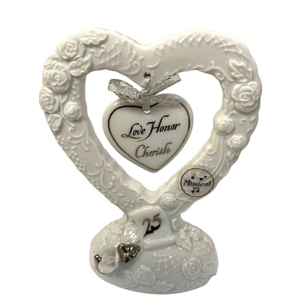 25th Anniversary Enesco‎ Love Honor Cherish Musical Figurine